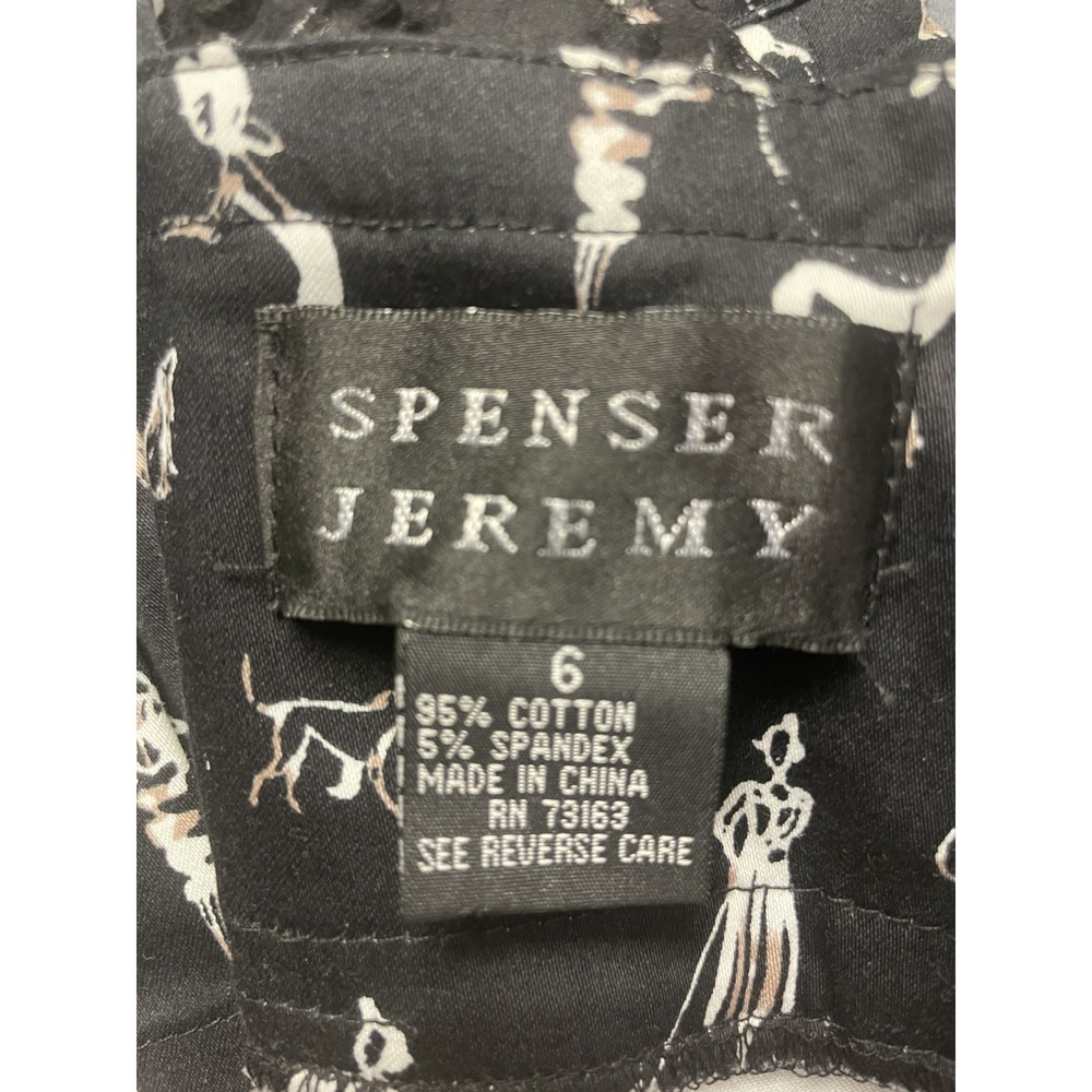 Black Novelty Dog Walker Print Ruffle Trim Sheath Dress Sleeveless Square‎ Neck - Picture 11 of 12